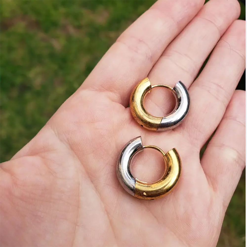 Body Jewelry Surgical Steel - Pendientes de acero quirúrgico para hombre